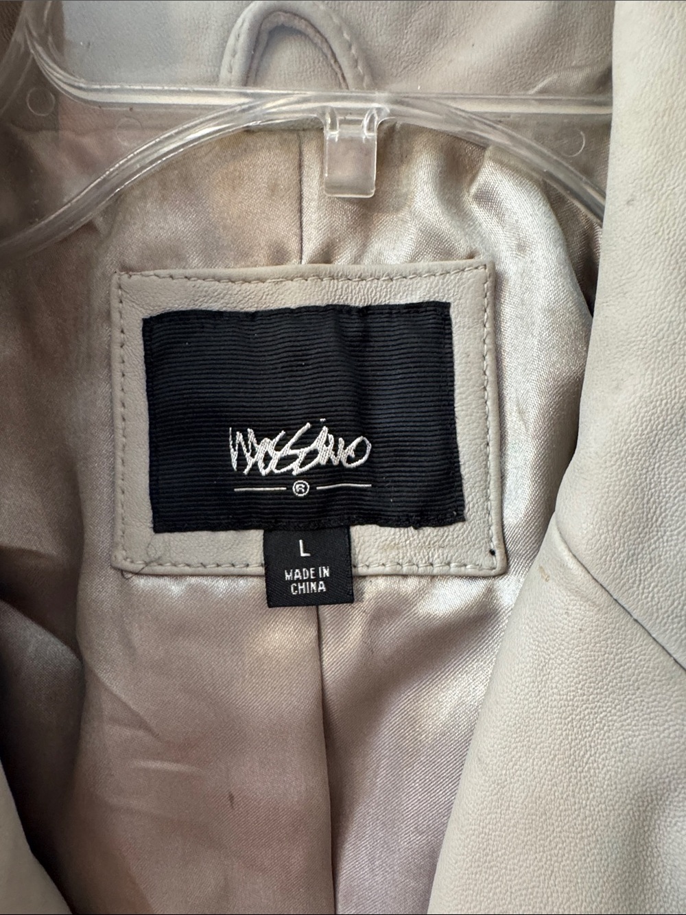 Mossimo Supply Co. Light Cream Leather Blazer Jacket - Picture 2 of 16